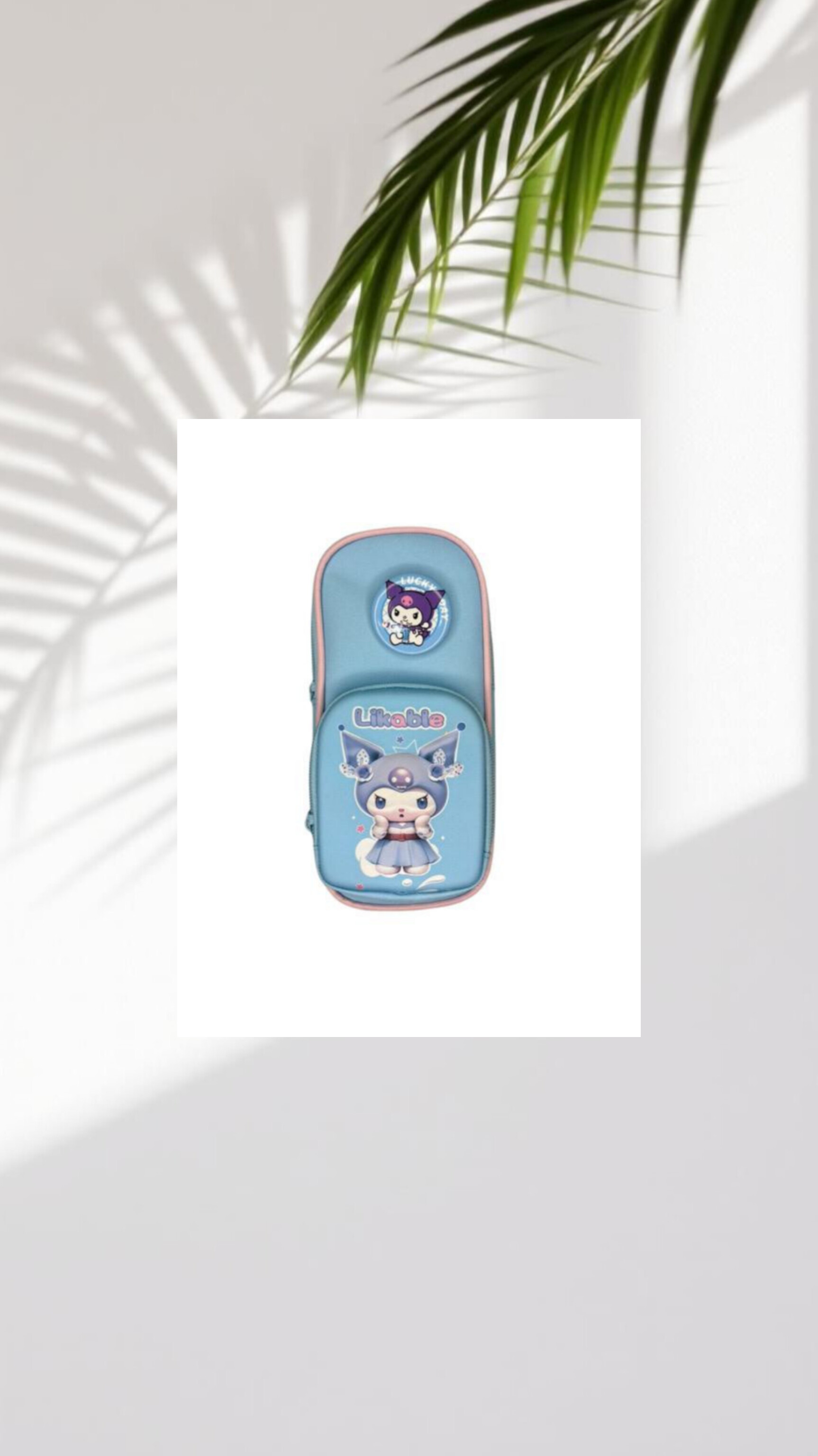 جامدادی اورجینال وارداتی فانتزی دو زیپ طرح کرومی دو تیکه(بج دار) ابی