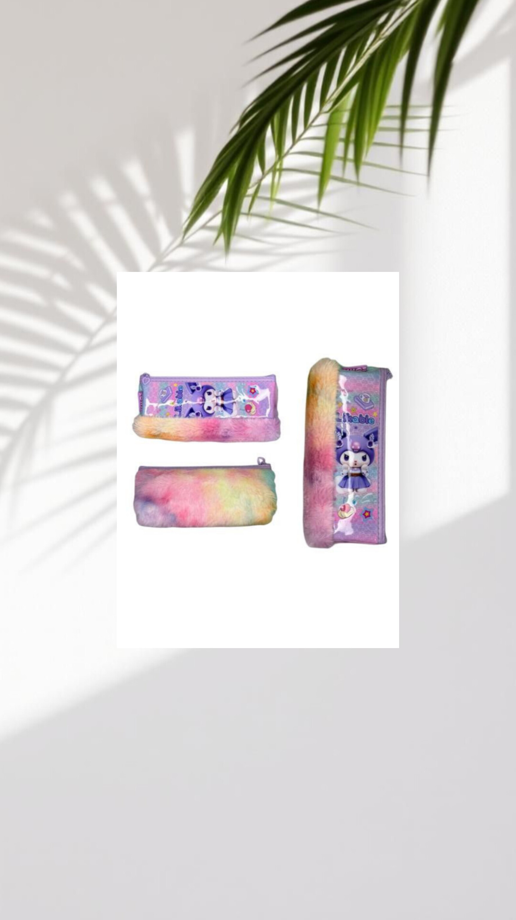 جامدادیاورجینال وارداتی  فانتزی دخترانه پولیشی تک زیپ طرح کرومی